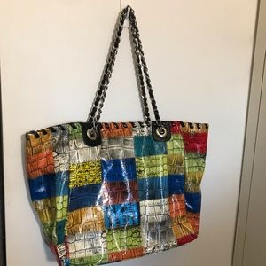 Patent leather two way tote/handbag